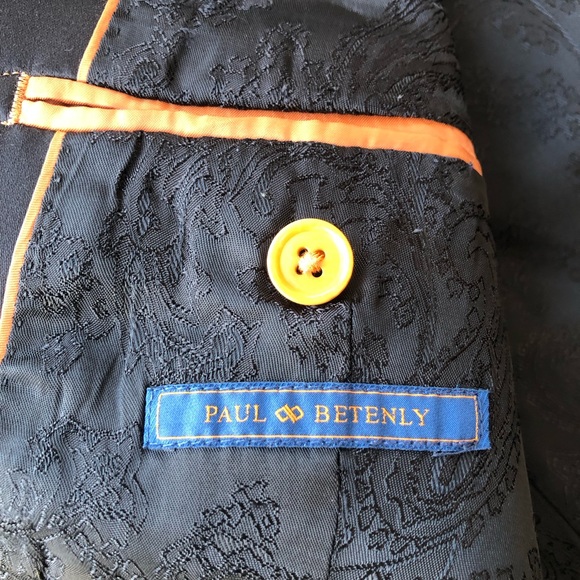 Paul Betenly Rocco Tuxedo Jacket Black 100% Wool Super 120s 38S - Picture 6 of 16